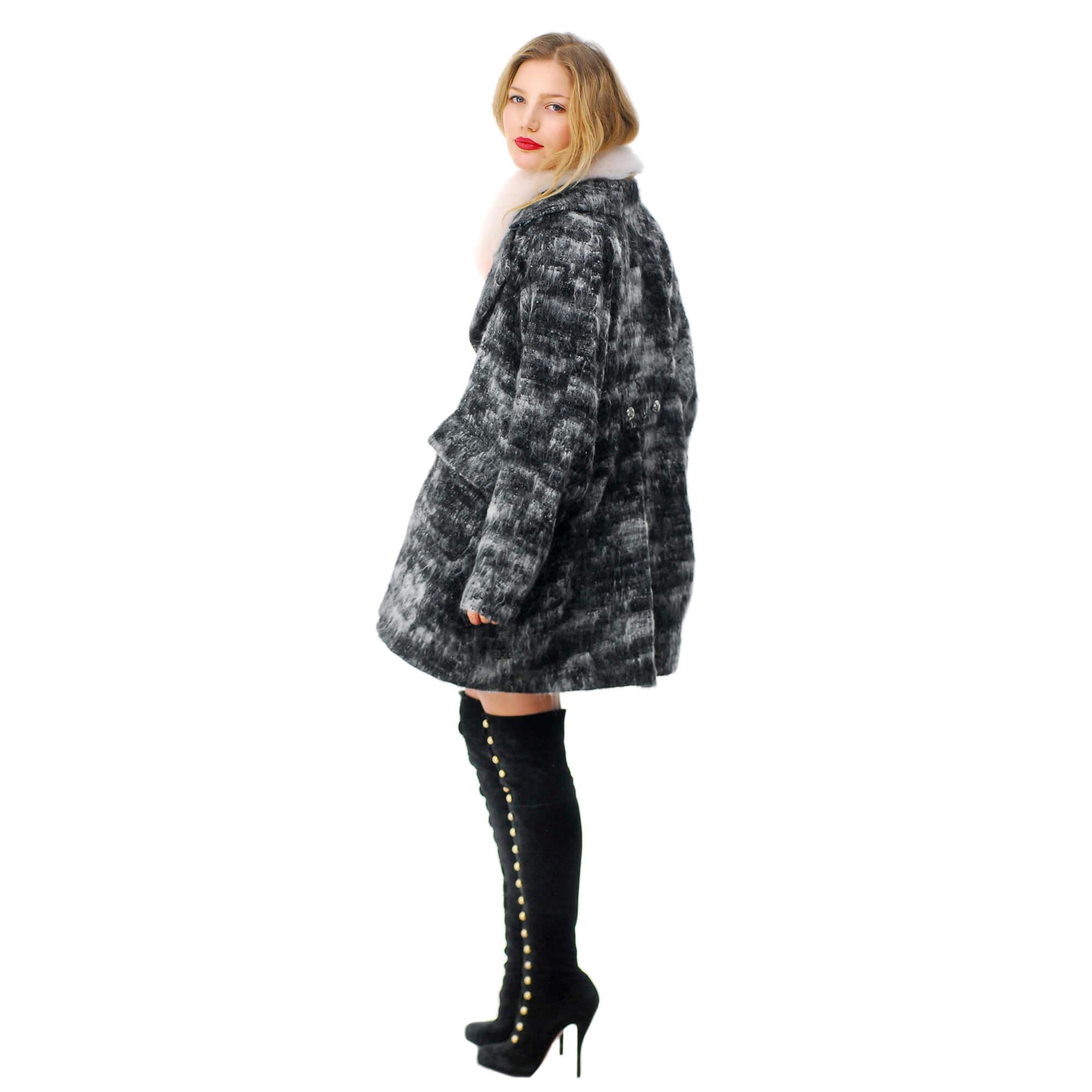 Egg Shape Mohair Coat